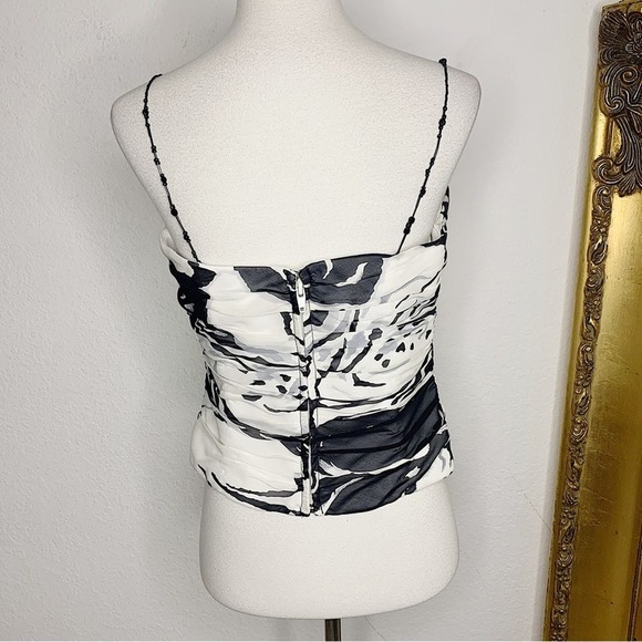 Neiman Marcus Y2K Vibes Square Neck Beaded Shoulder Strap Structured Top Size 8 - Picture 4 of 8